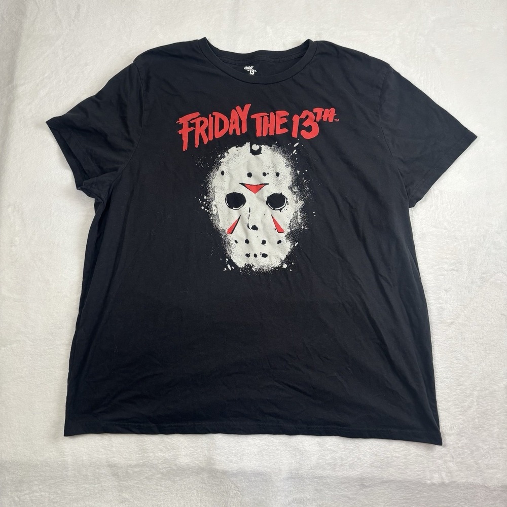 Friday The 13th Jason Voorhees Black‎ Short Sleeve Graphic Shirt Men's 3XL